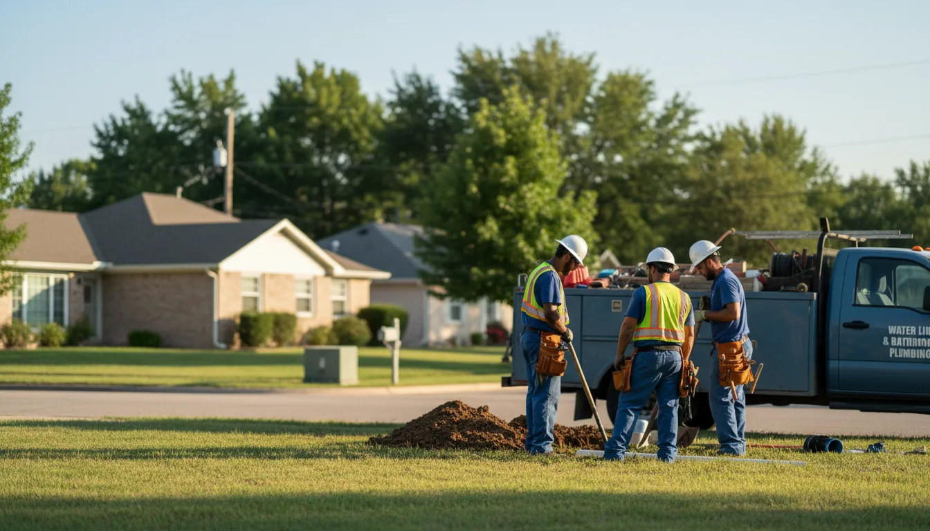 Residential water line and bathroom plumbing service in Arkansas City, KS